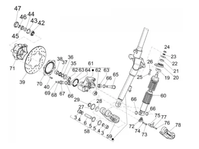 Fork front wheel